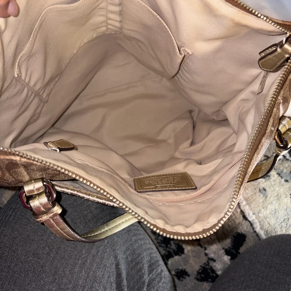 Coach Brown Signature Tote Bag - Picture 7 of 9